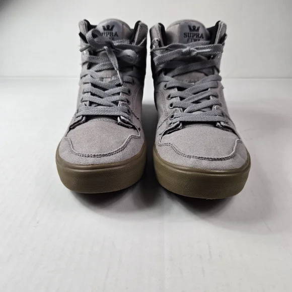 Supra Charcoal Canvas High-Top Sneakers - Picture 3 of 10
